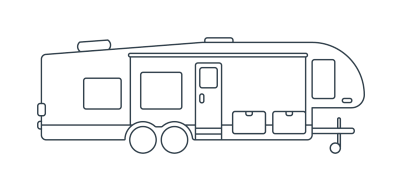 Illustration of a fifth wheel type RV